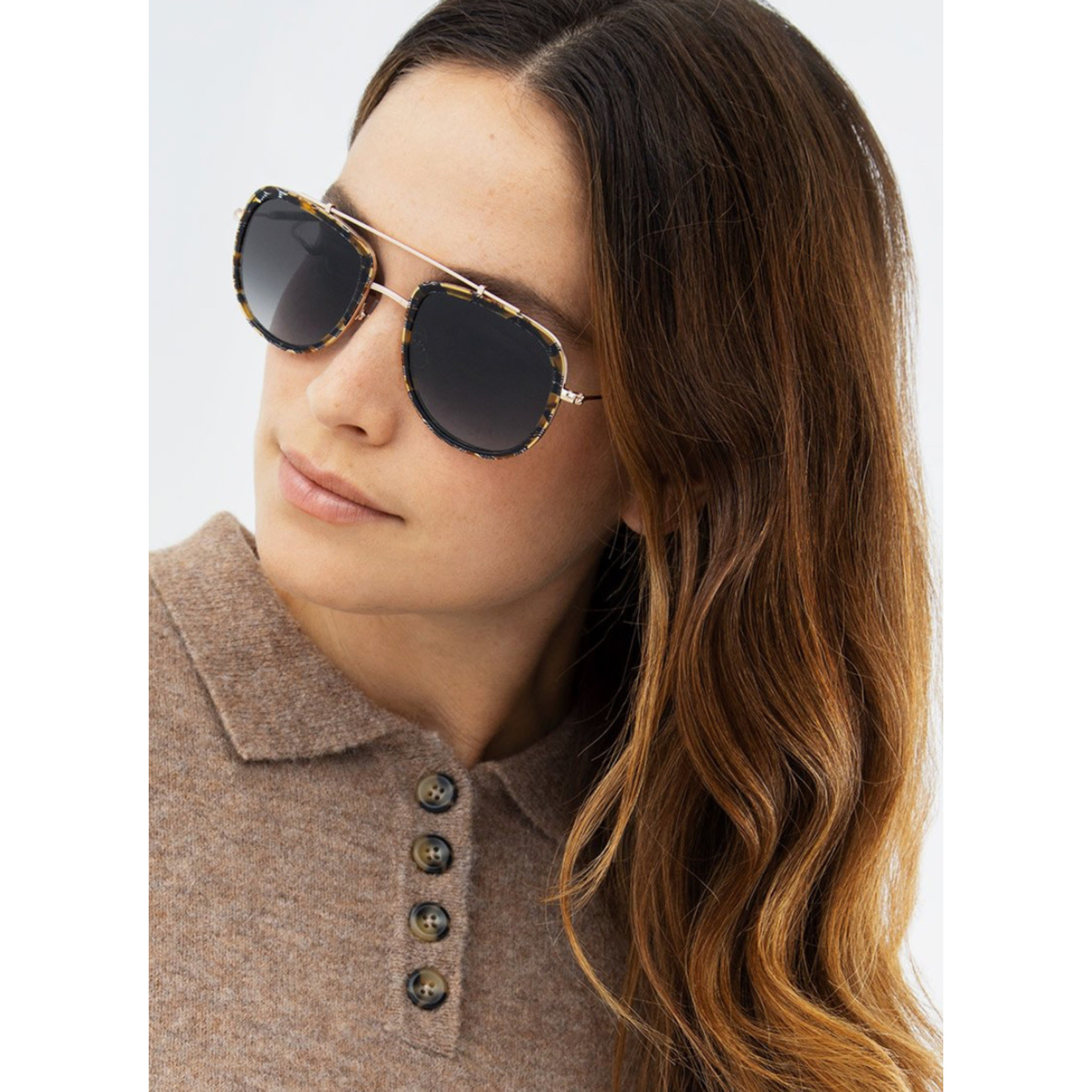 KREWE Breton Acetate & 24K Titanium Aviator Sunglasses