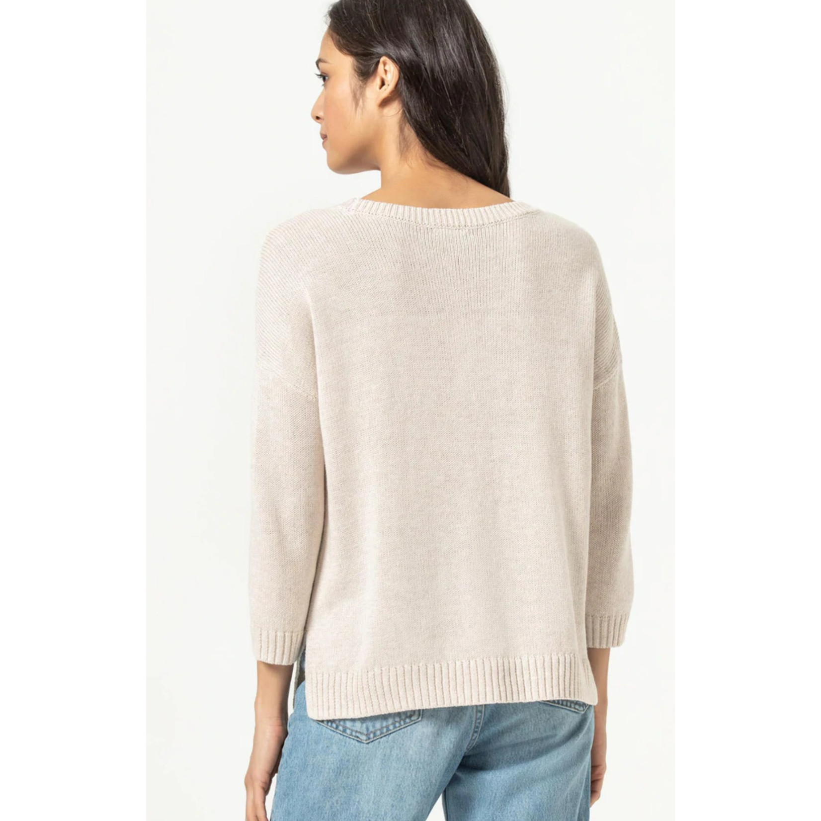 Lilla P 3/4 Sleeve Colorblock Sweater
