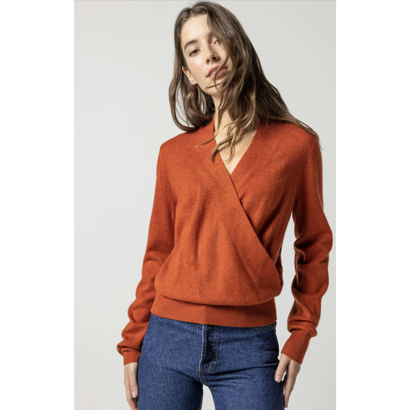 Lilla P Long sleeve Wrap front sweater