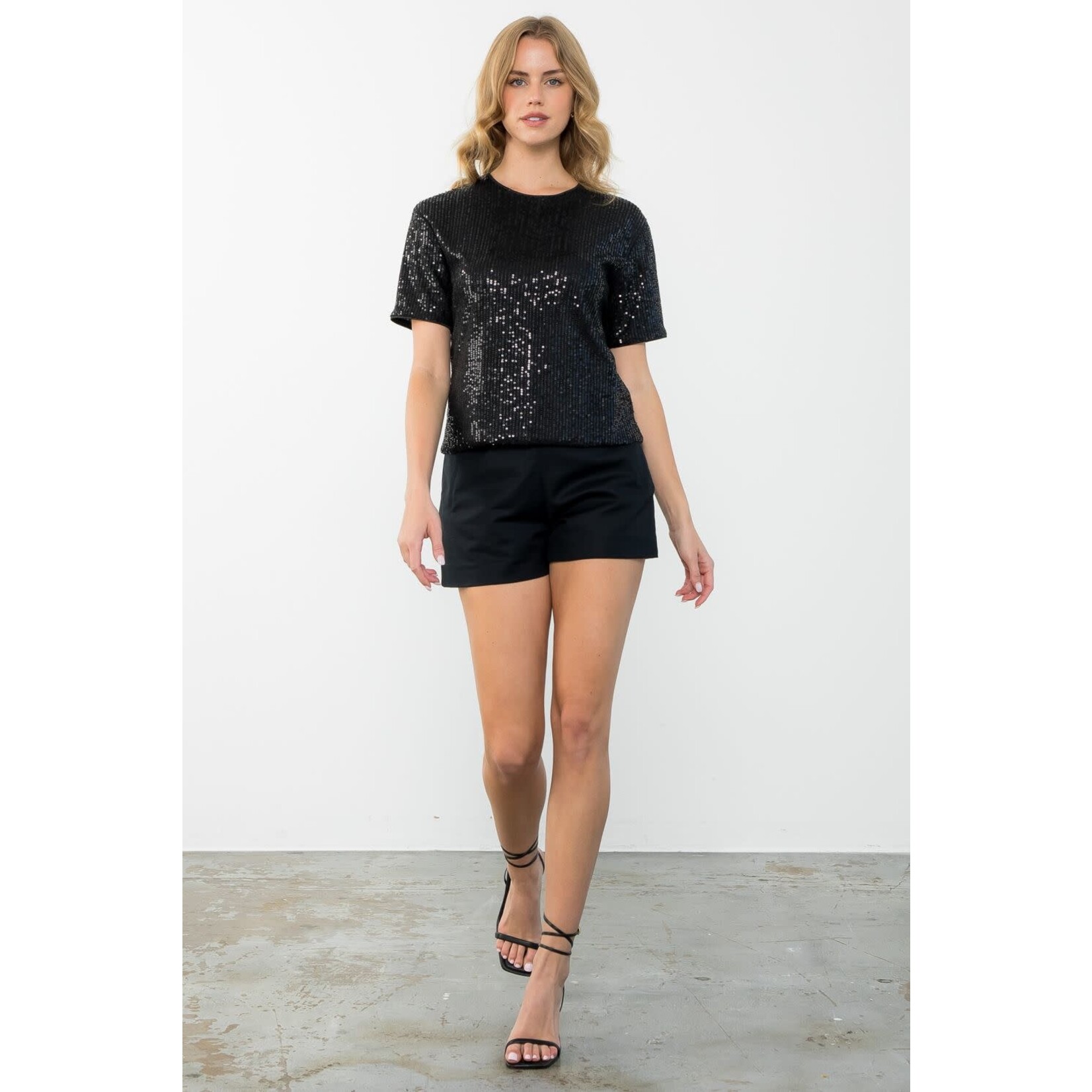 THML Short sleeve sequin top