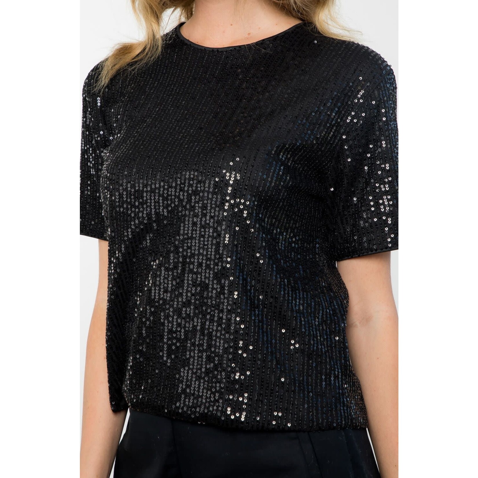 THML Short sleeve sequin top