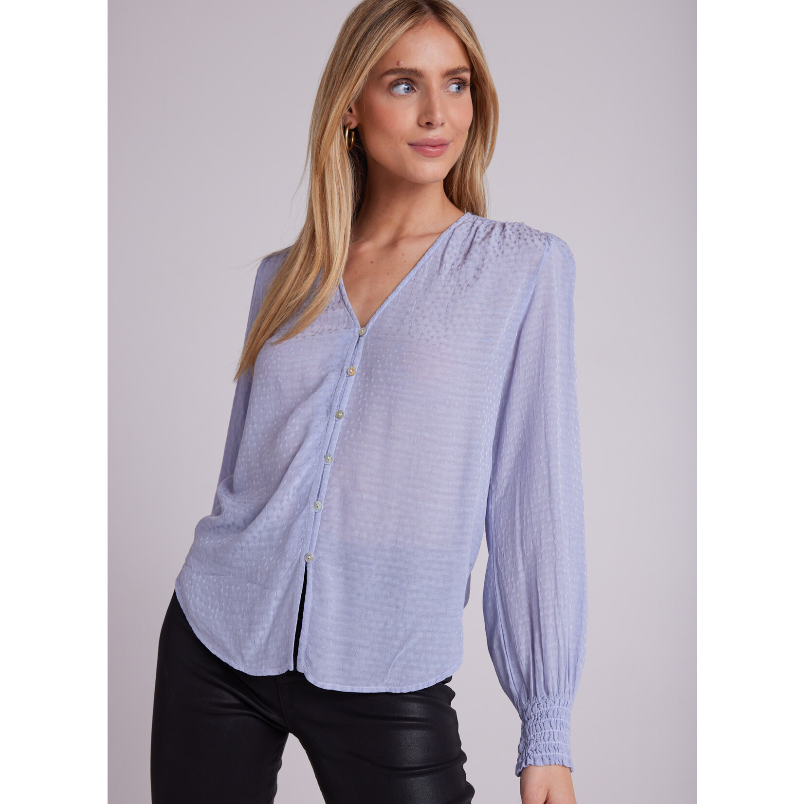 Smocked cuff button down Ella Blu