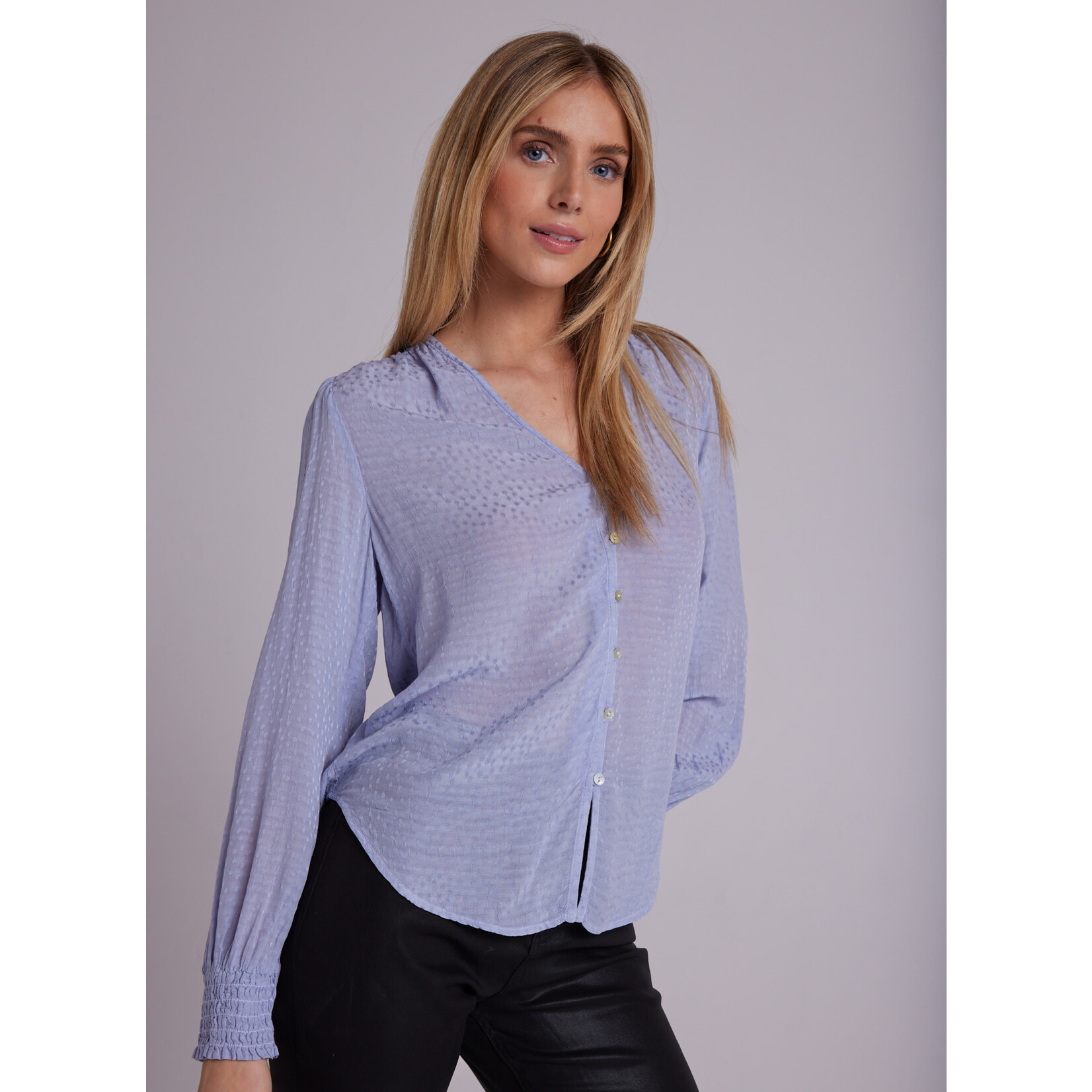 Smocked cuff button down Ella Blu