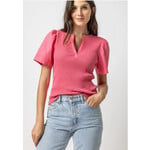 Lilla P Woven Sleeve Split Neck