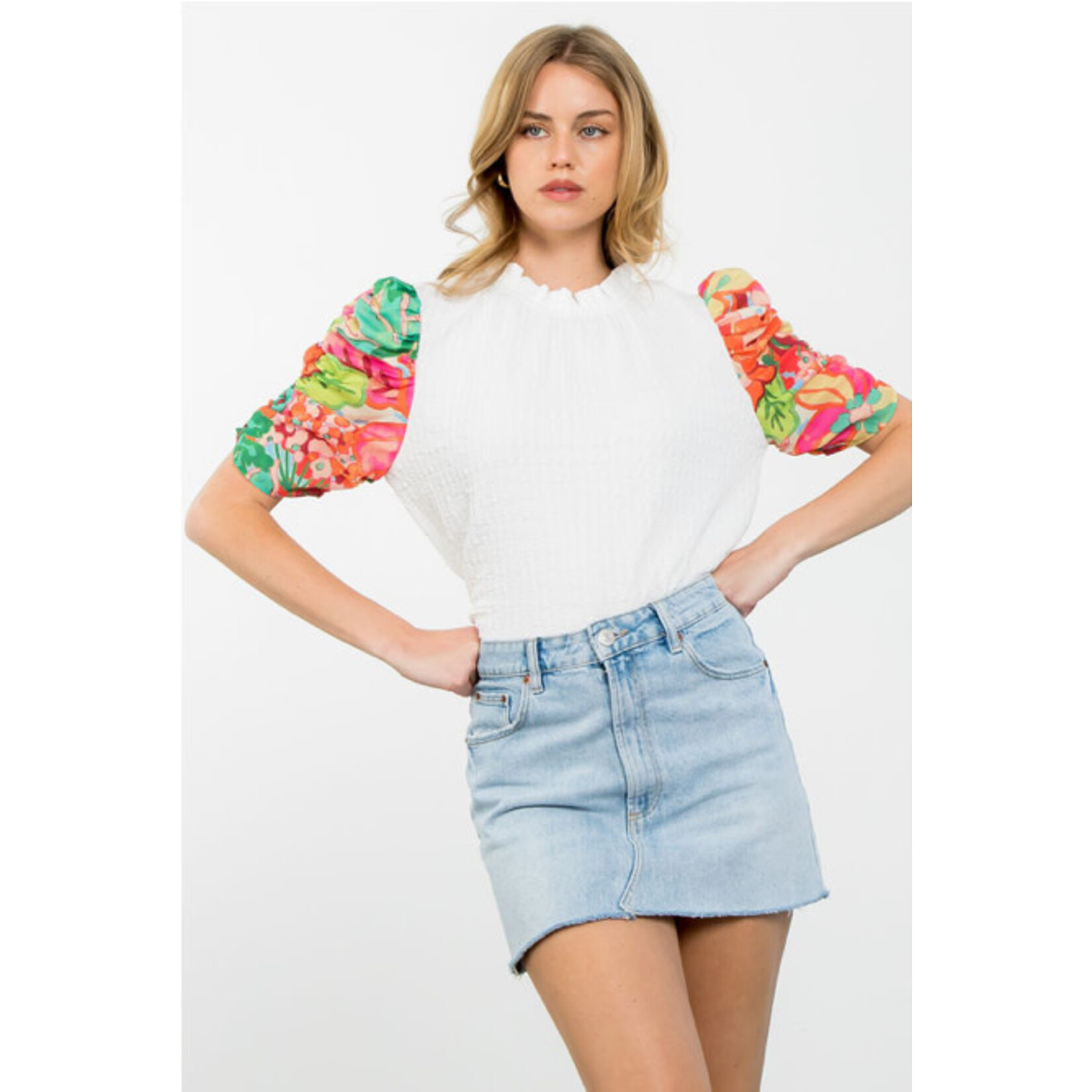 THML Floral sleeve top