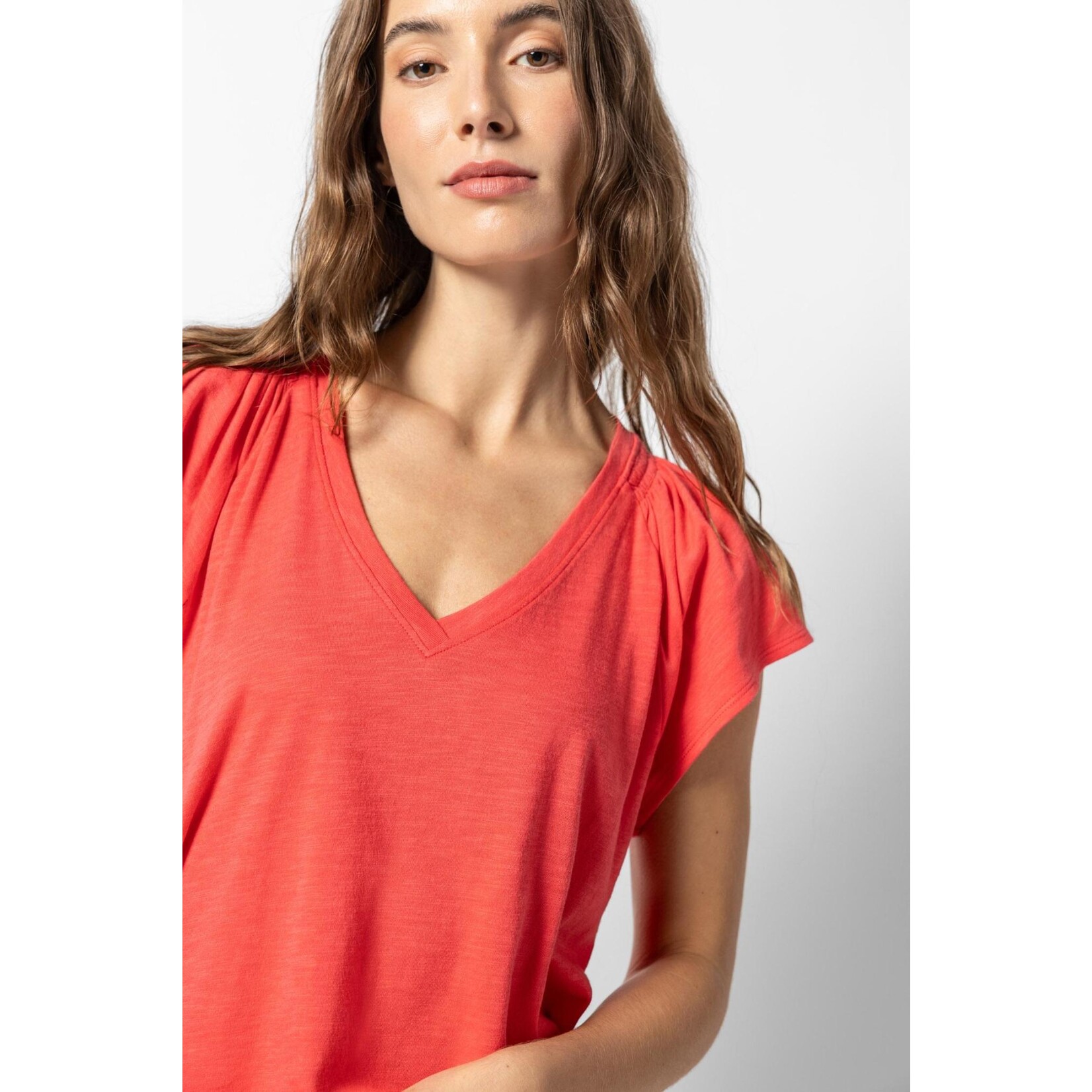 Lilla P Shirred V-Neck