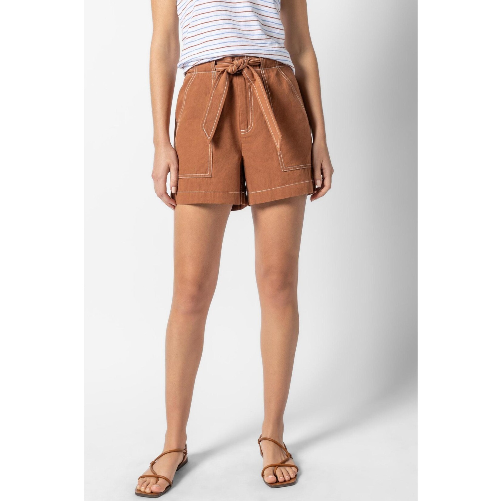 Lilla P Belted Canvas Shorts