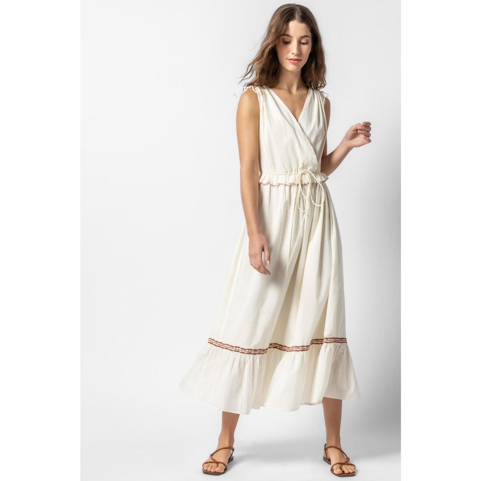 Lilla P Gathered Waist V-Neck Dress