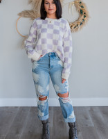 miss sparkling Checker Sweater