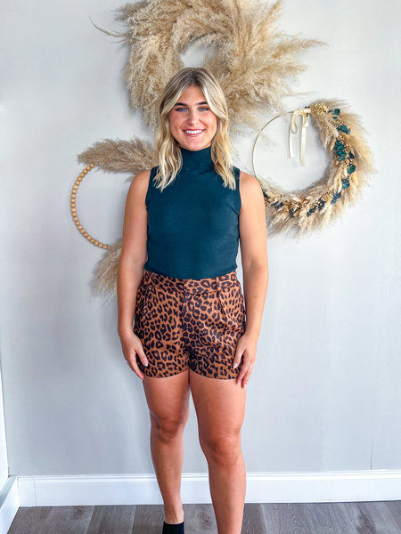THML Leopard Suede Shorts