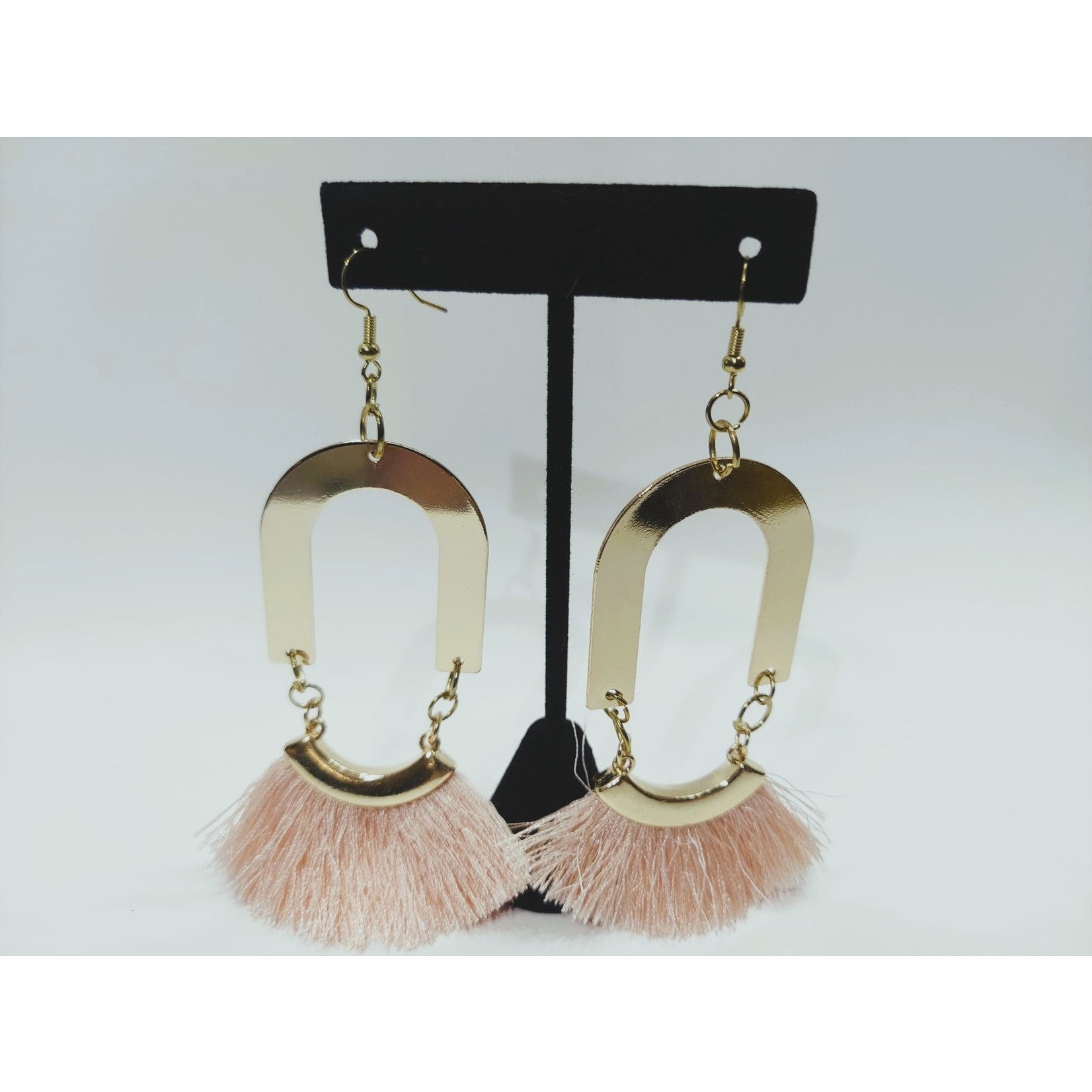 Cosette von lee pink gold fringe earrings