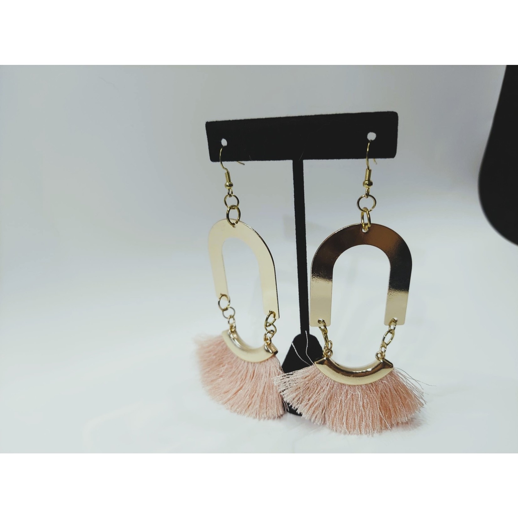 Cosette von lee pink gold fringe earrings