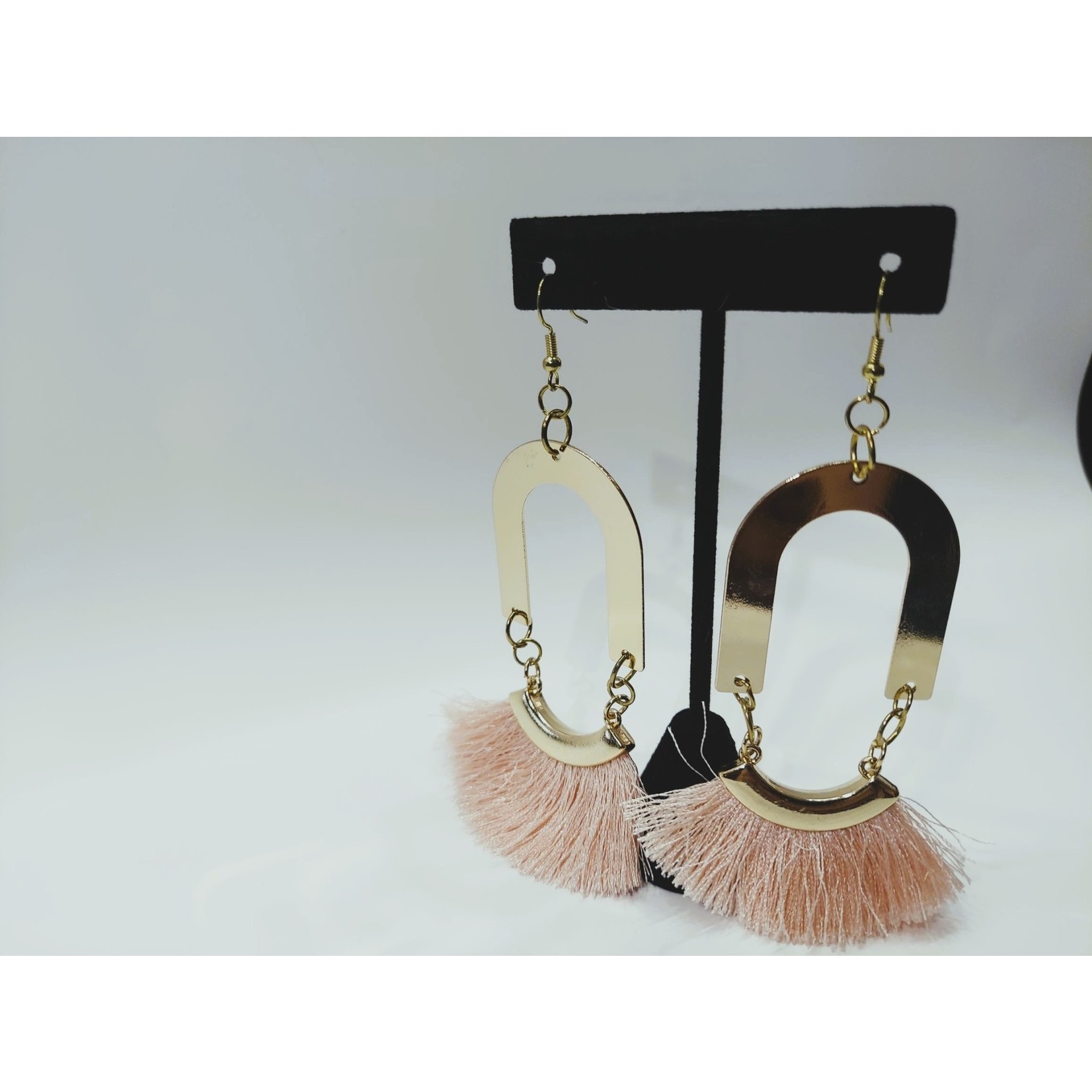 Cosette von lee pink gold fringe earrings