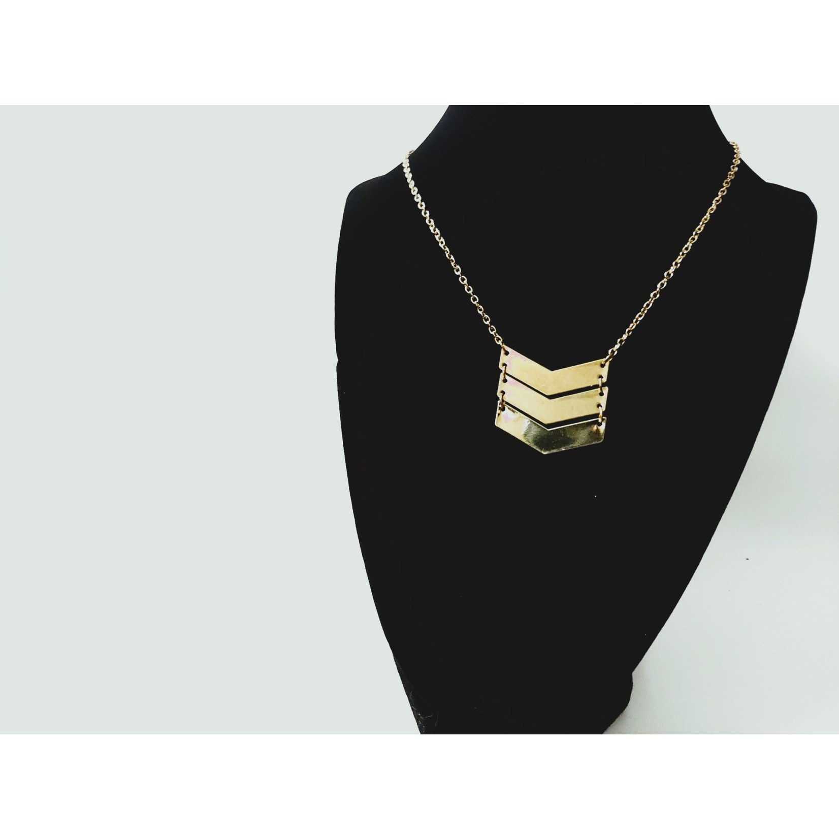 Cosette von lee 3 tier gold plated arrow necklace