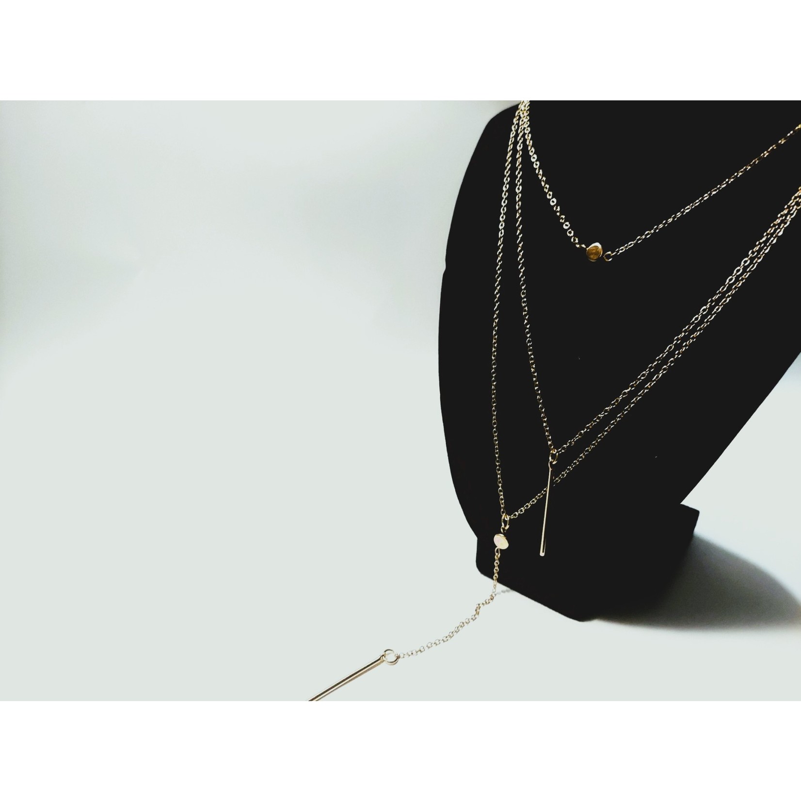 Cosette von lee 3 gold tier chain necklace