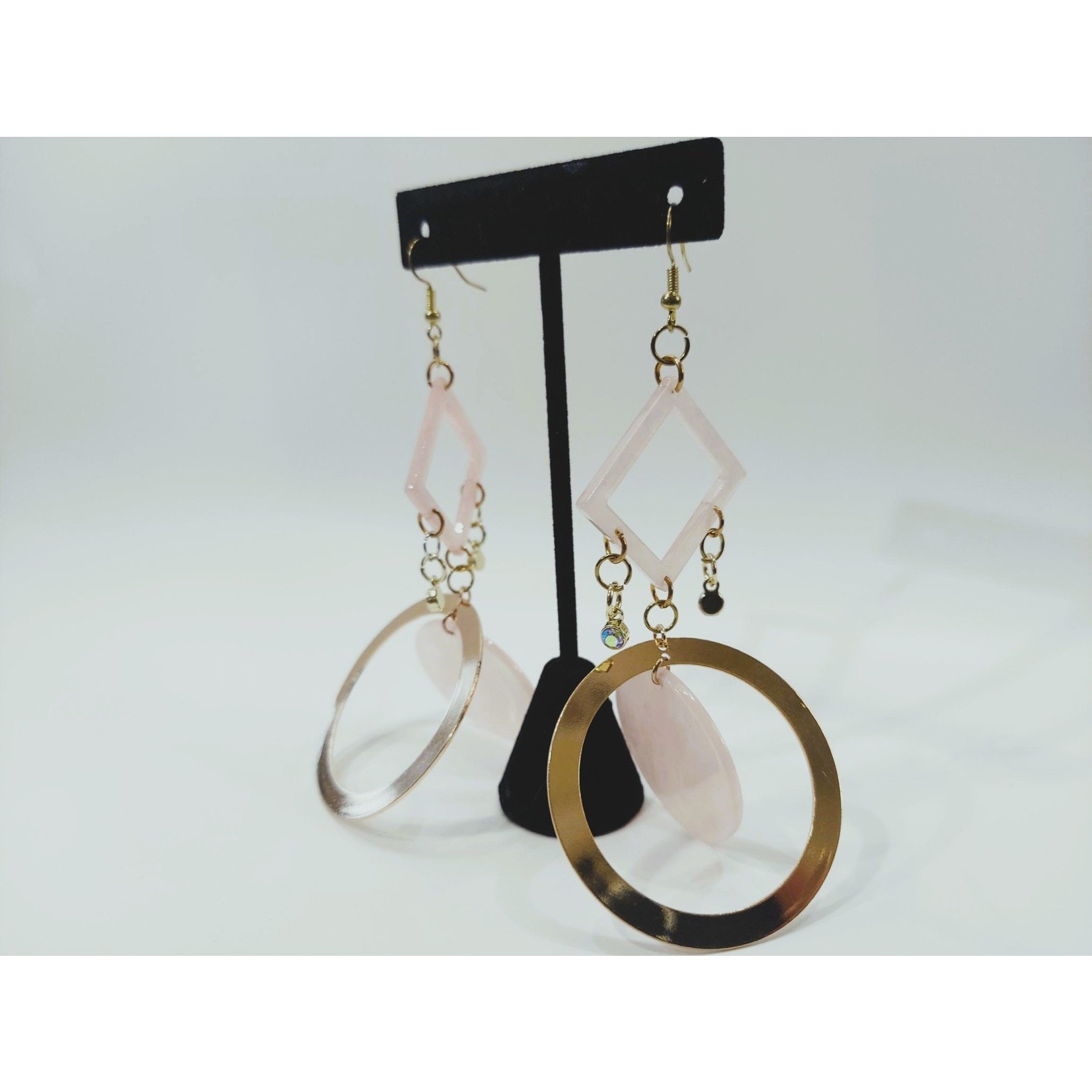 Cosette von lee gold and pink drop earring