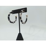 Cosette von lee black and white marble hoop earring