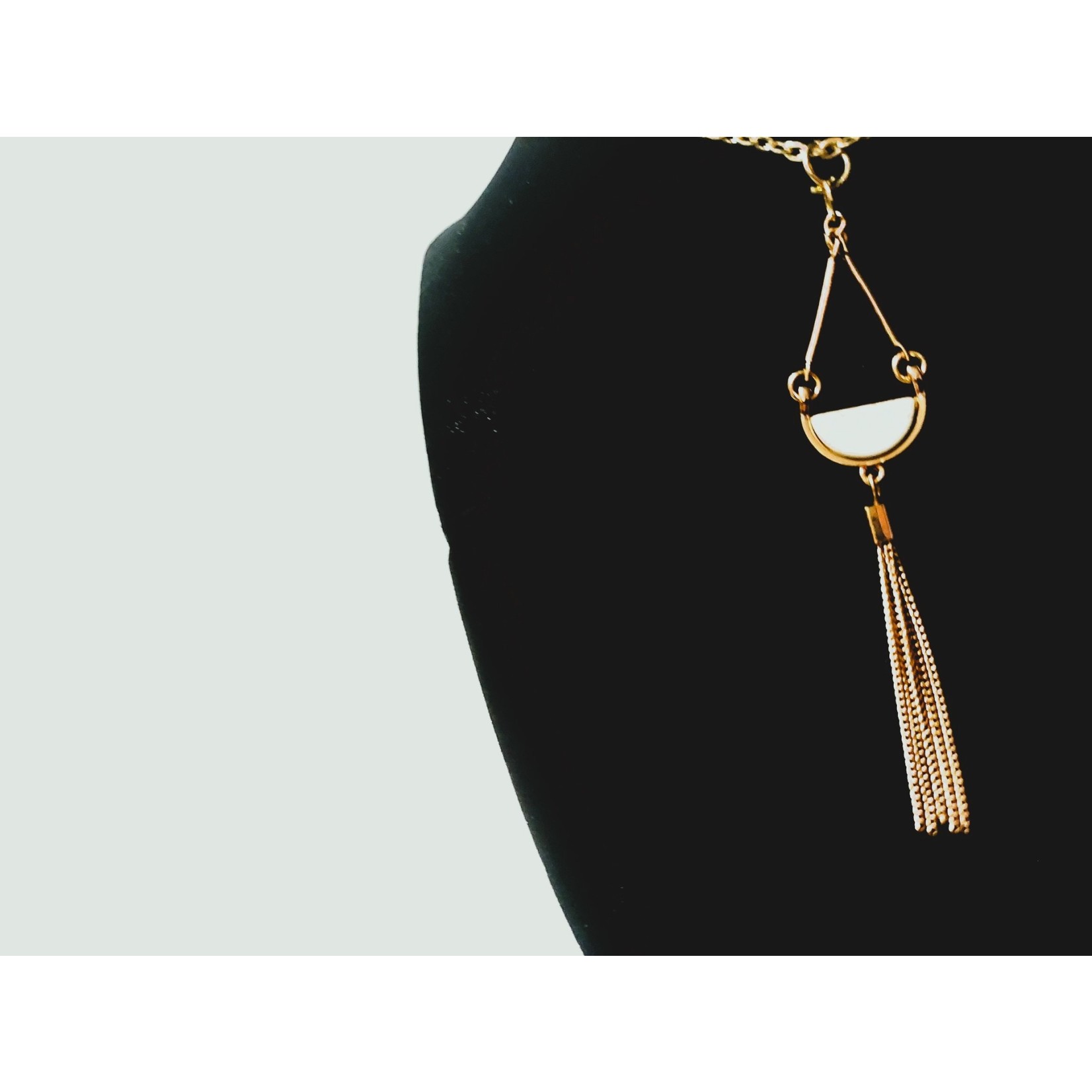 Cosette von lee gold marble tassle necklace