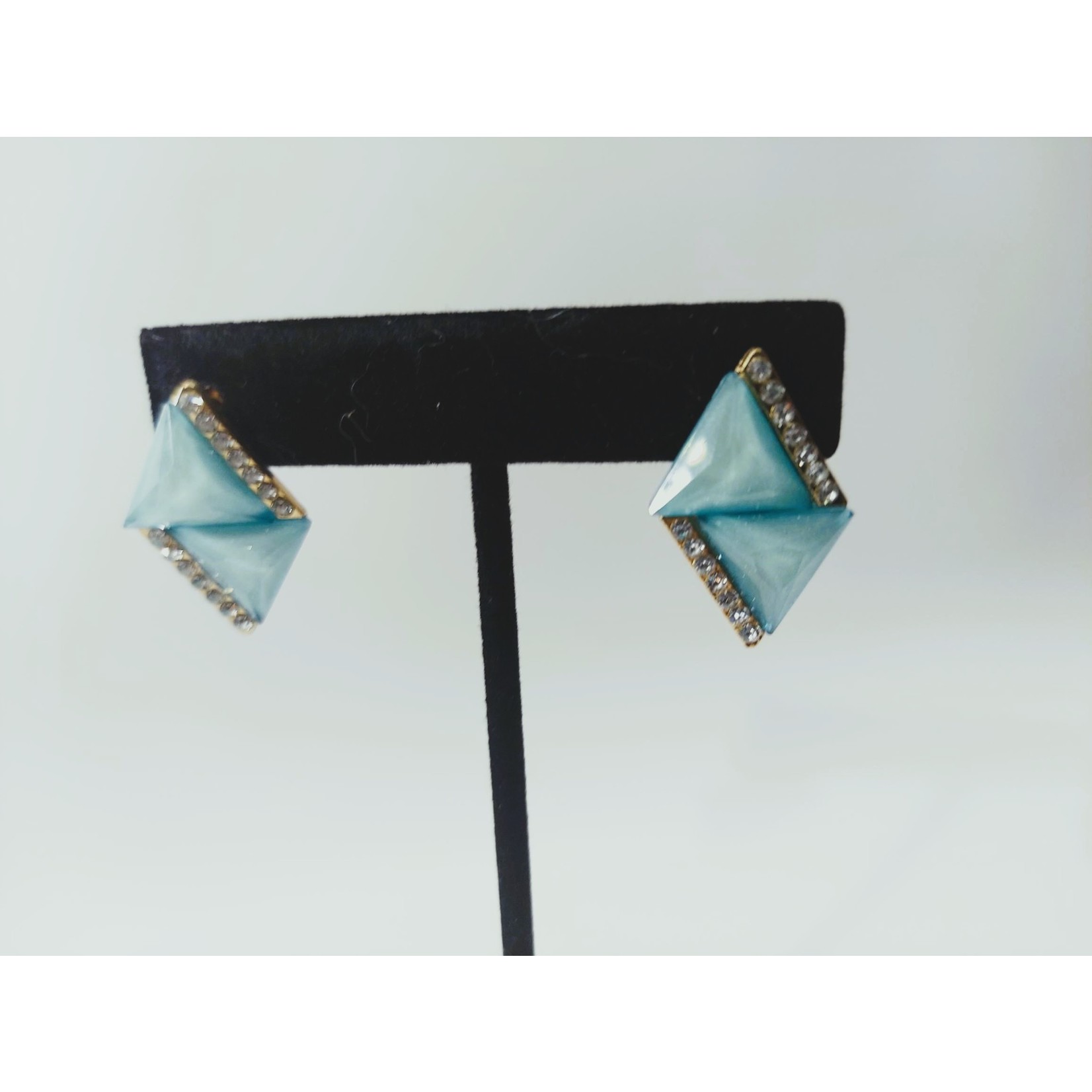 Cosette von lee blue triangle rhinestone earring