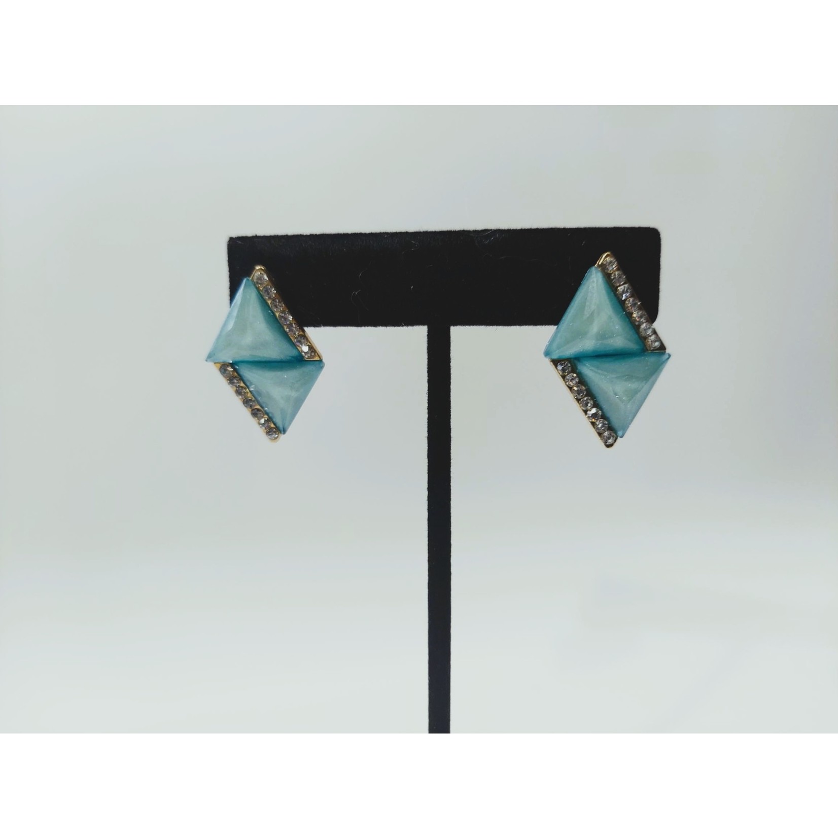 Cosette von lee blue triangle rhinestone earring