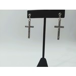 Cosette von lee silver cross rhinestone earring