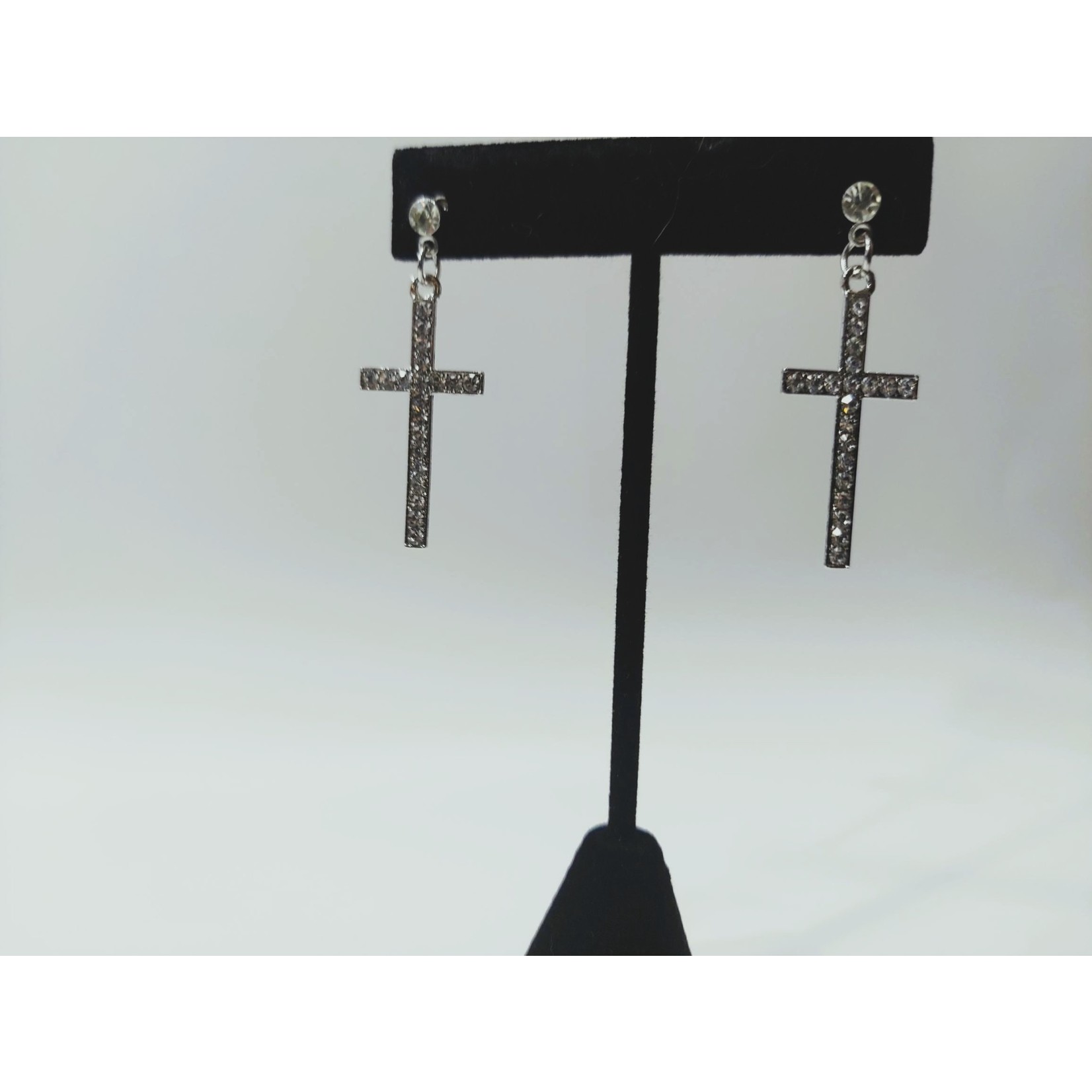 Cosette von lee sterling silver cross rhinestone earring