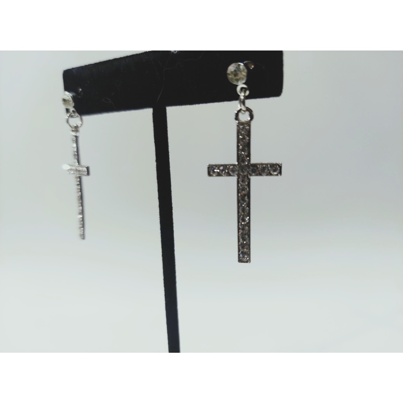 Cosette von lee sterling silver cross rhinestone earring