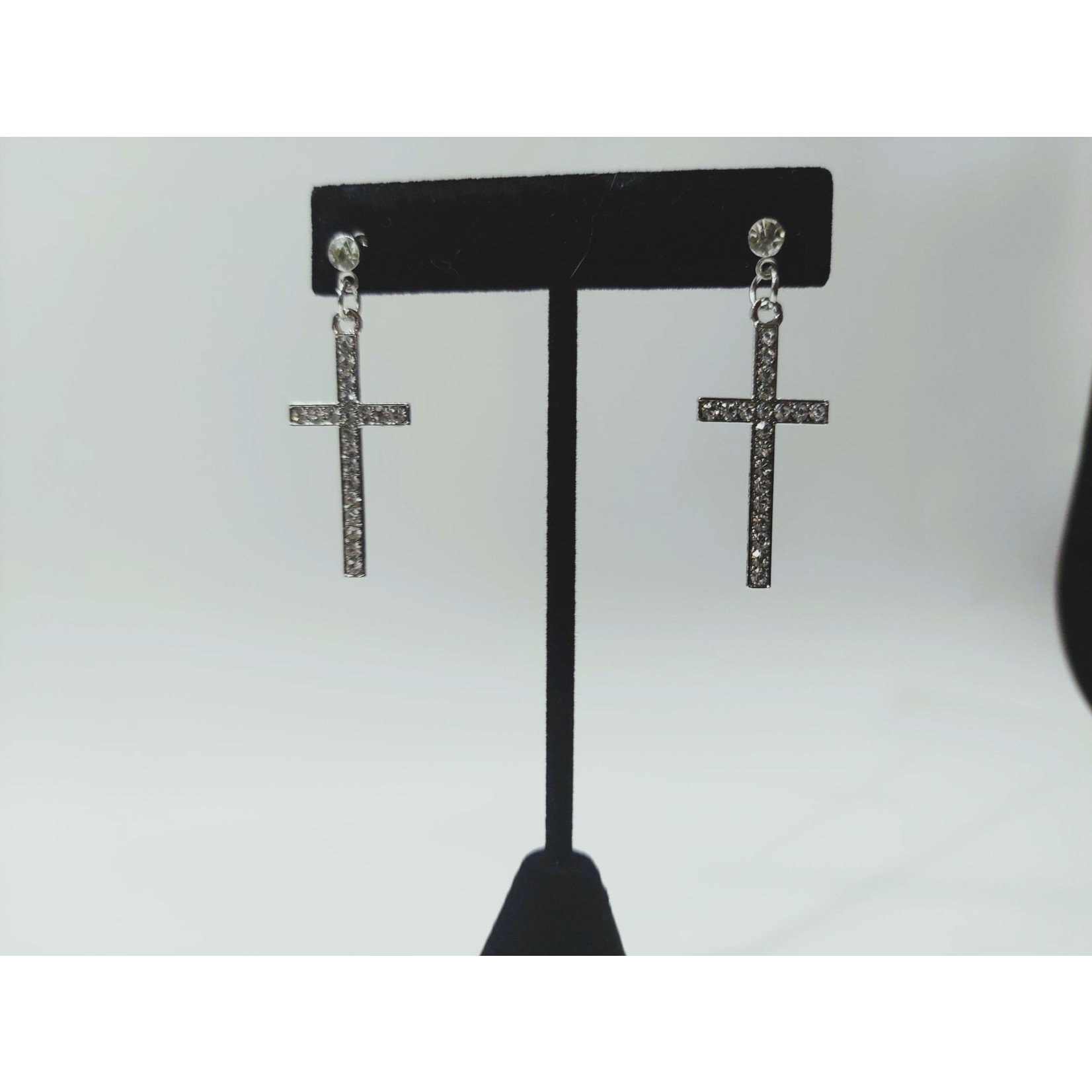 Cosette von lee sterling silver cross rhinestone earring