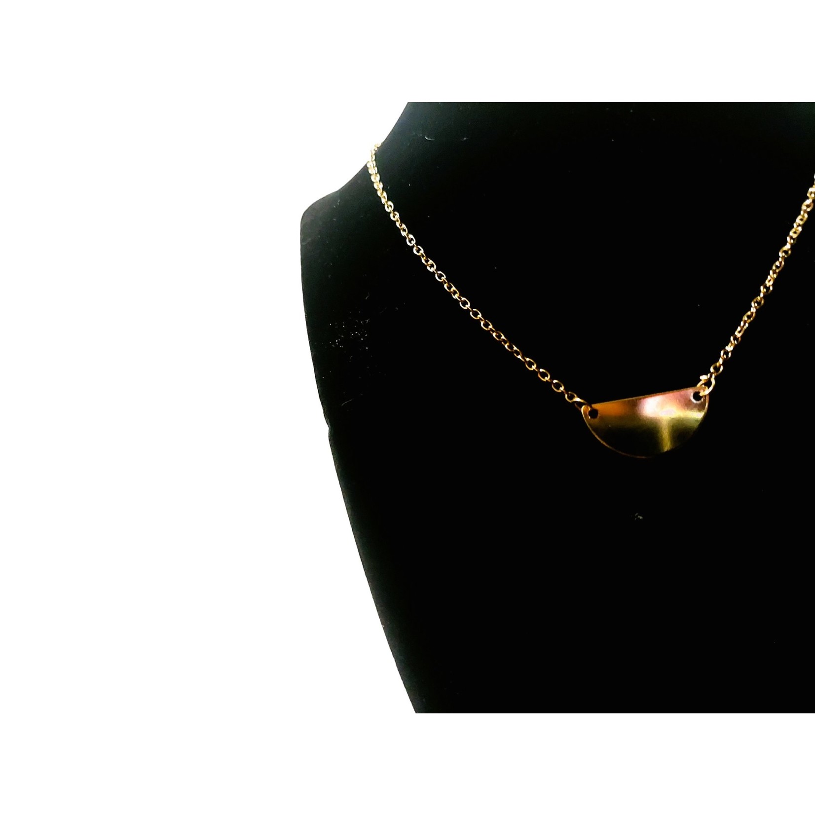 Cosette von lee gold half moon necklace