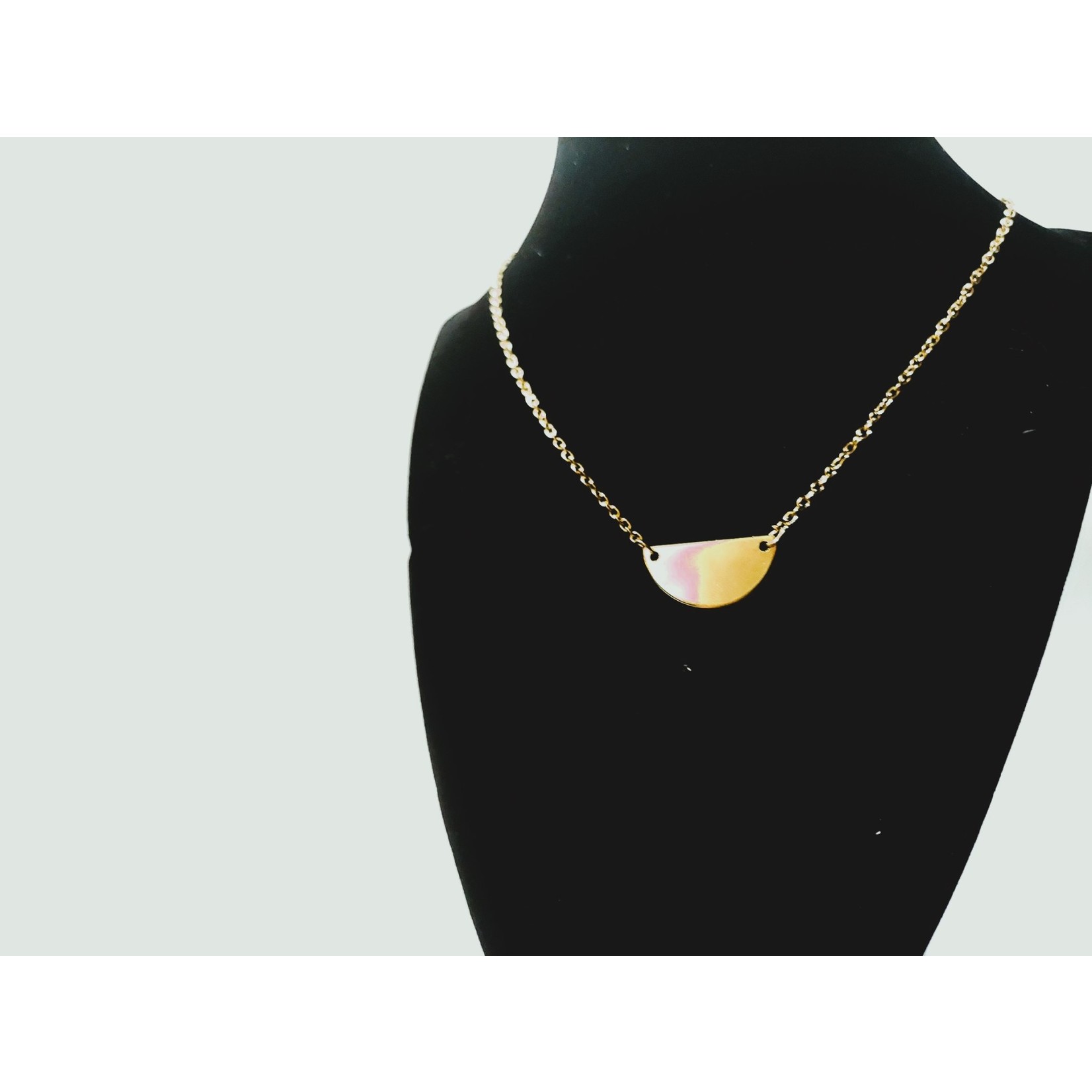 Cosette von lee gold half moon necklace