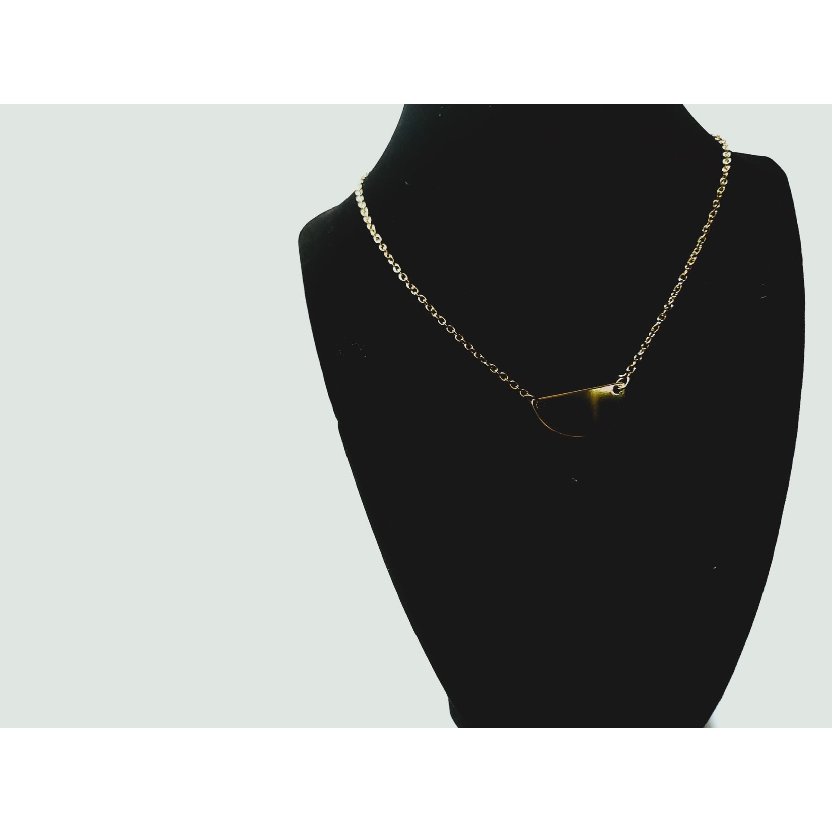 Cosette von lee gold half moon necklace