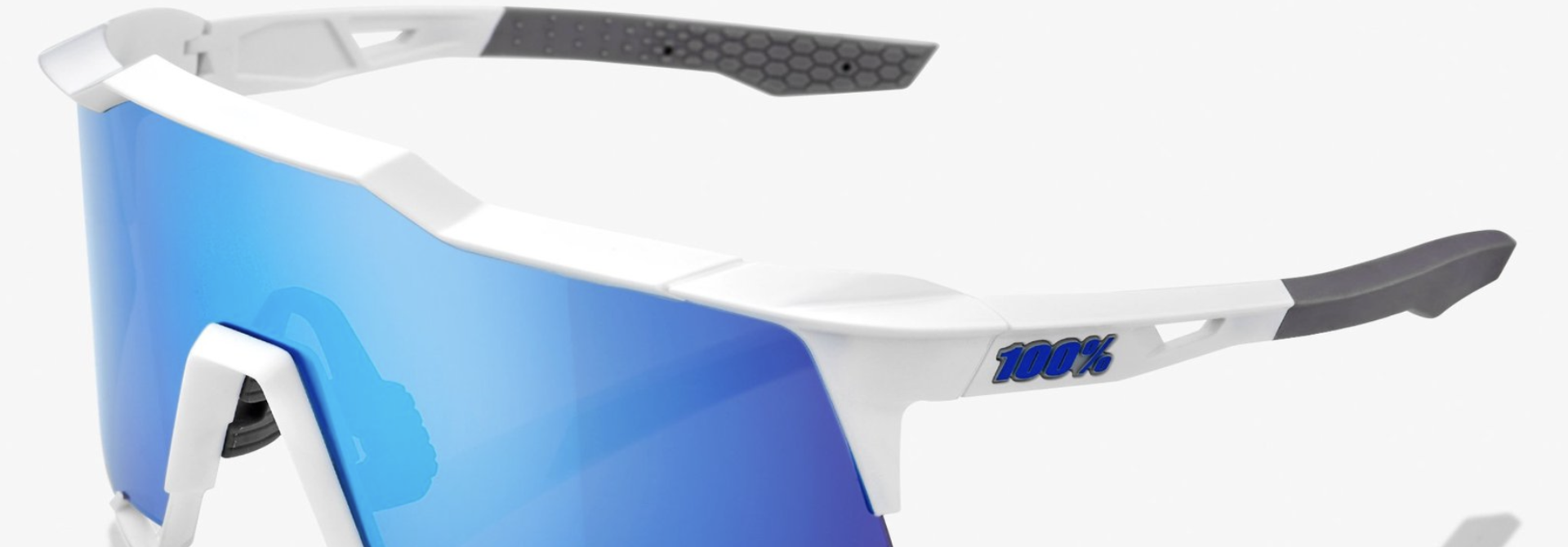 SpeedCraft Sunglasses, Matte White frame - HiPER Blue Multilayer Mirror Lens