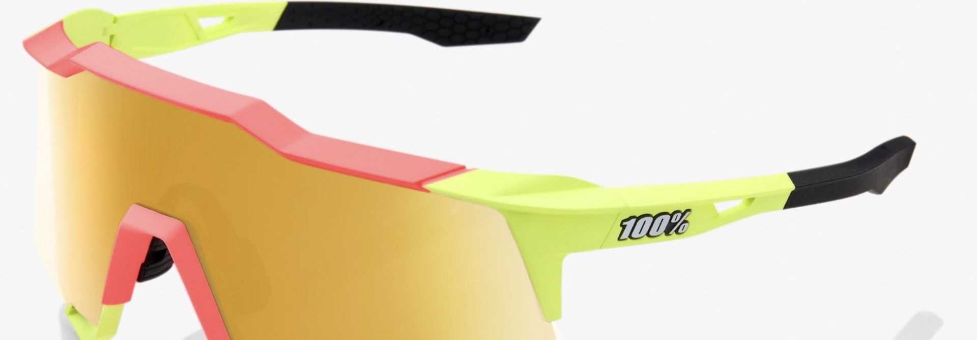 SpeedCraft Sunglasses, Matte Washed Out Neon Yellow frame - Flash Gold Mirror Lens