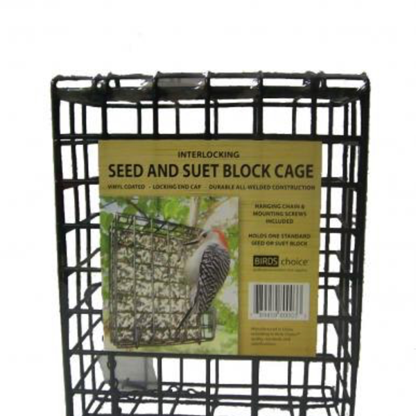 FEEDERS BIRDS CHOICE SEED & SUET LARGE BLOCK CAGE