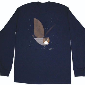 CLOTHING SM LIBERTY GRAPHICS CHARLY HARPER GREAT HORNED OWL ADULT LONGSLEEVE H25 NAVY