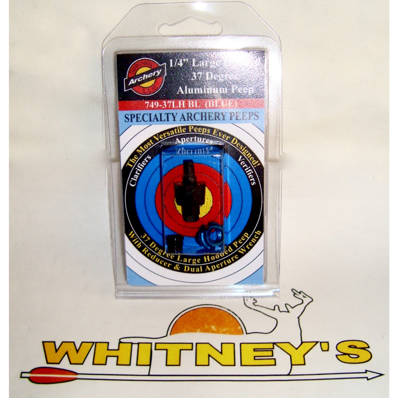 Specialty Archery, LLC Specialty Archery 1/4" Large Hooded Peep Housing 37 Degree - BLUE