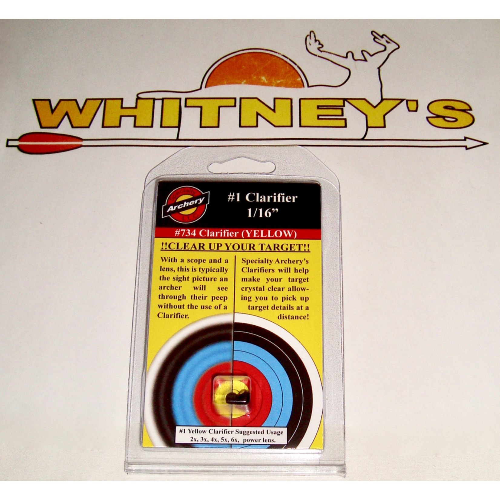 Specialty Archery, LLC Specialty Archery 1/16” Aperture W/#1 Clarifier Lens (YELLOW)
