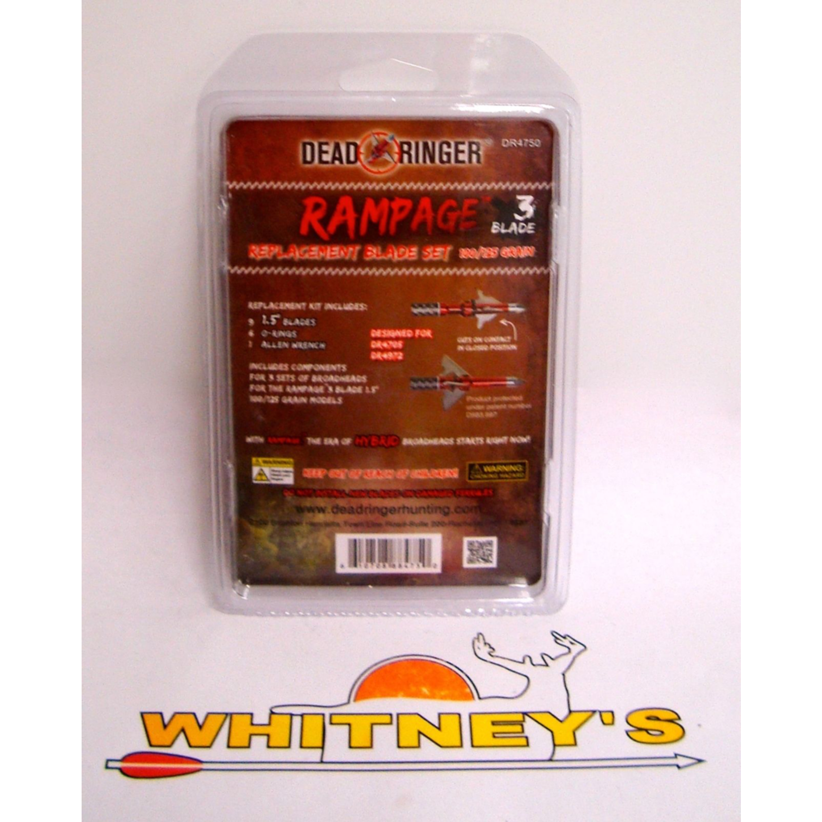 Dead Ringer LLC Dead Ringer Rampage 100/125 Gr., 3 Blade, 1.5" Cut Replacement