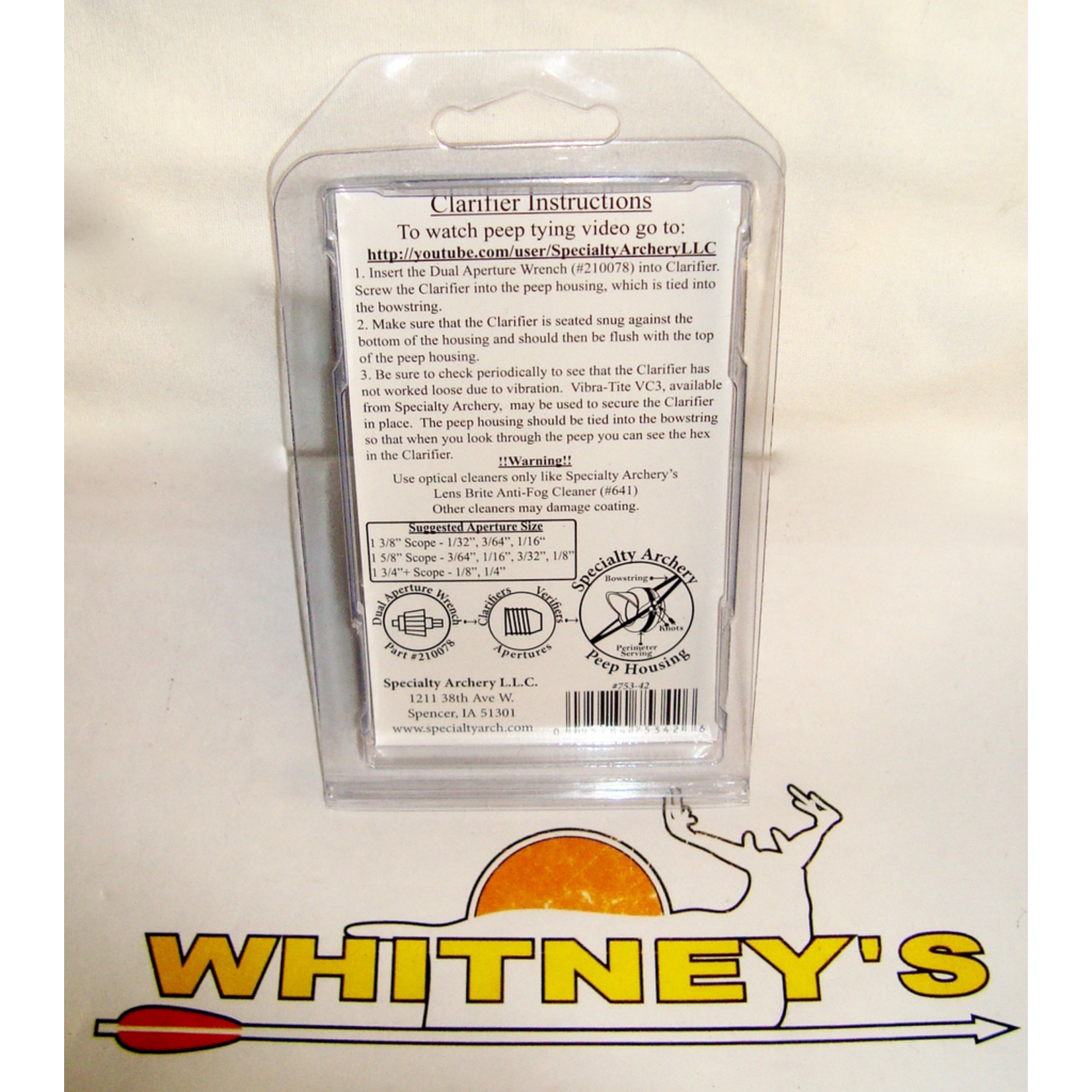 Specialty Archery, LLC Specialty Archery 1/4" Aperture W/#2 Clarifier Lens (Green)