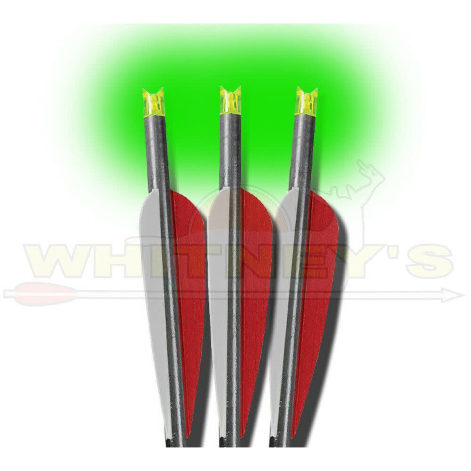 Burt Coyote Co., Inc. Burt Coyote Lumenok 22” Barnett Bolt  W/HD Nock Green Crescent End Headhunter, 3PK- BNECC223G
