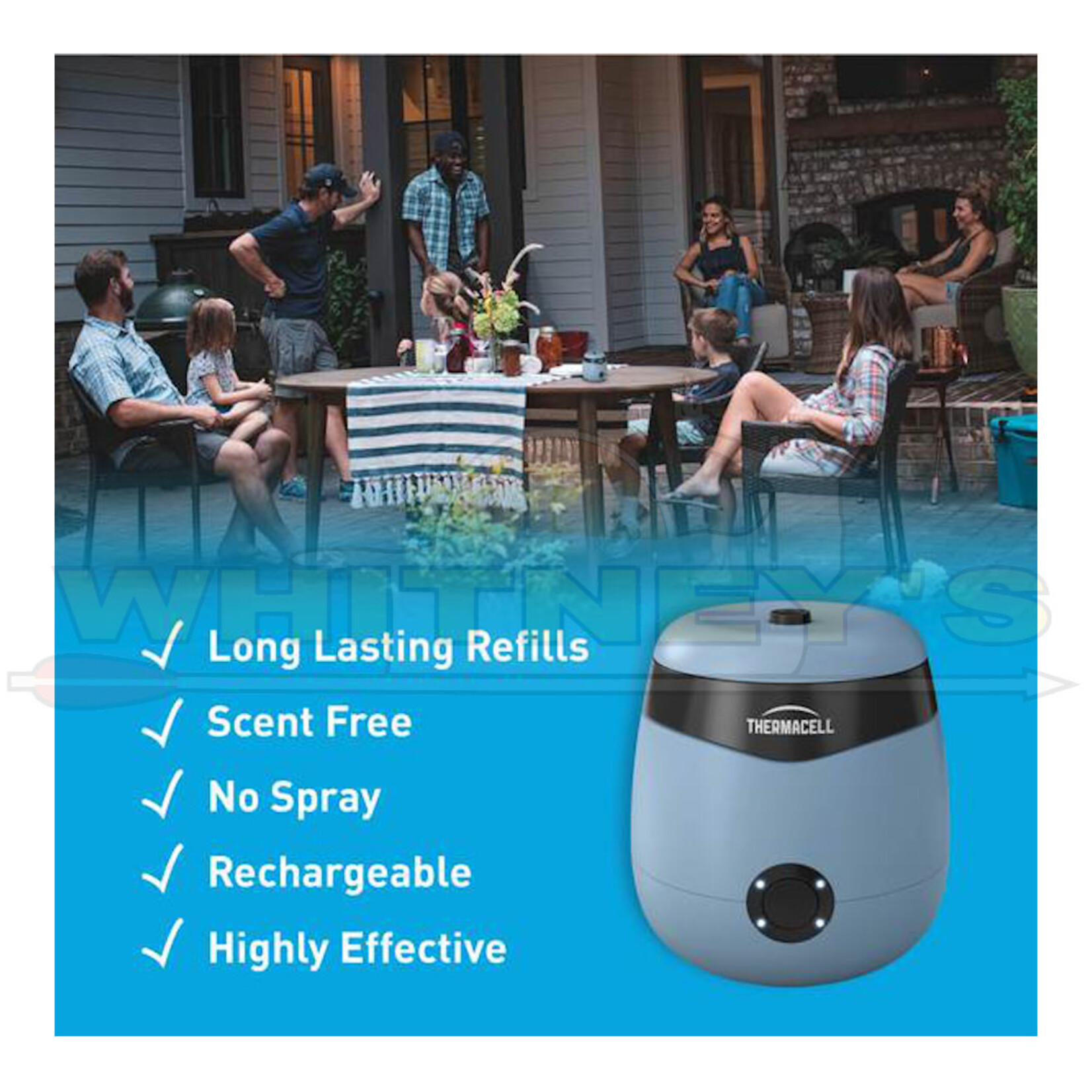 Thermacell Thermacell Rechargable Repeller- Includes 12 Hour Refill- Blue