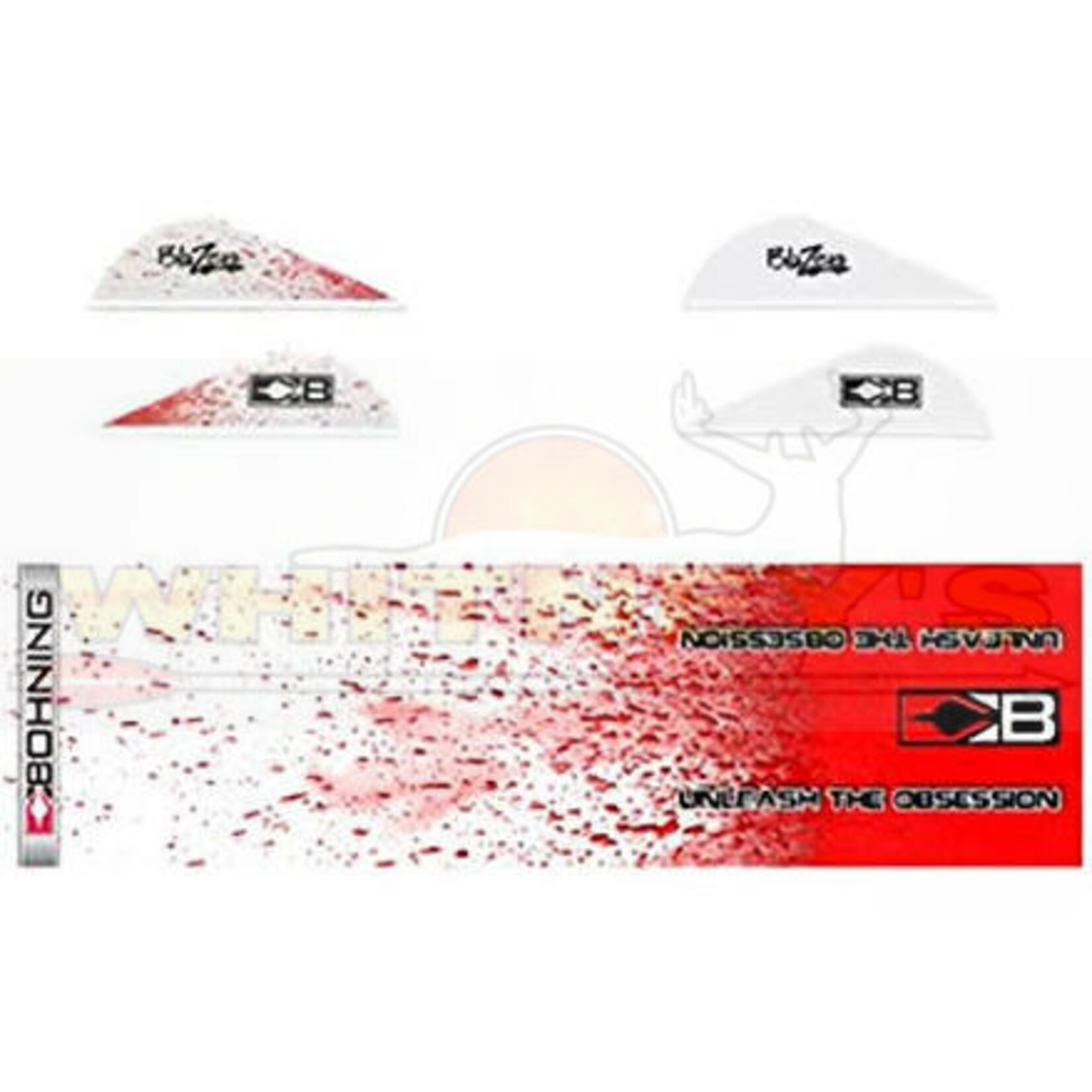 Bohning Company, LTD Bohning Blazer Vanes/Wrap Combo White Blood Splatter- 101040WSPT
