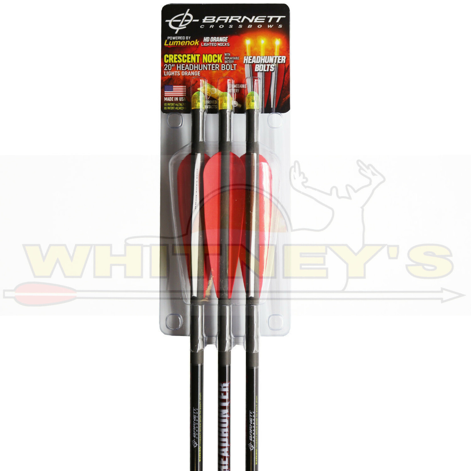 Burt Coyote Co., Inc. Burt Coyote 20” Barnett Bolt Equipped W/Lumenok HD Orange Crescent Bolt EnD, 3PK- BNECC3