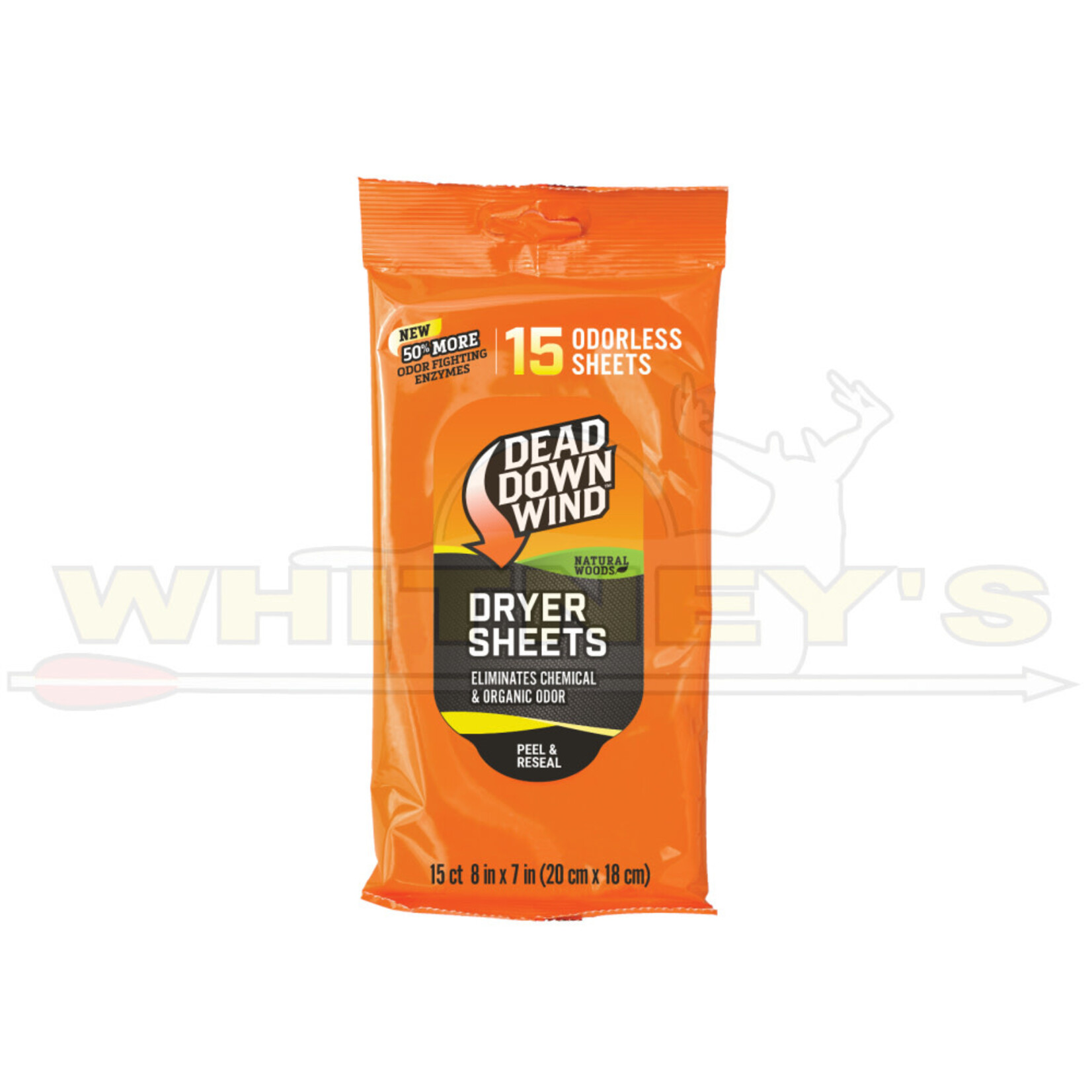 Dead Down Wind, LLC Dead Down Wind Dryer Sheets, Natural Wood Scent- 15CT