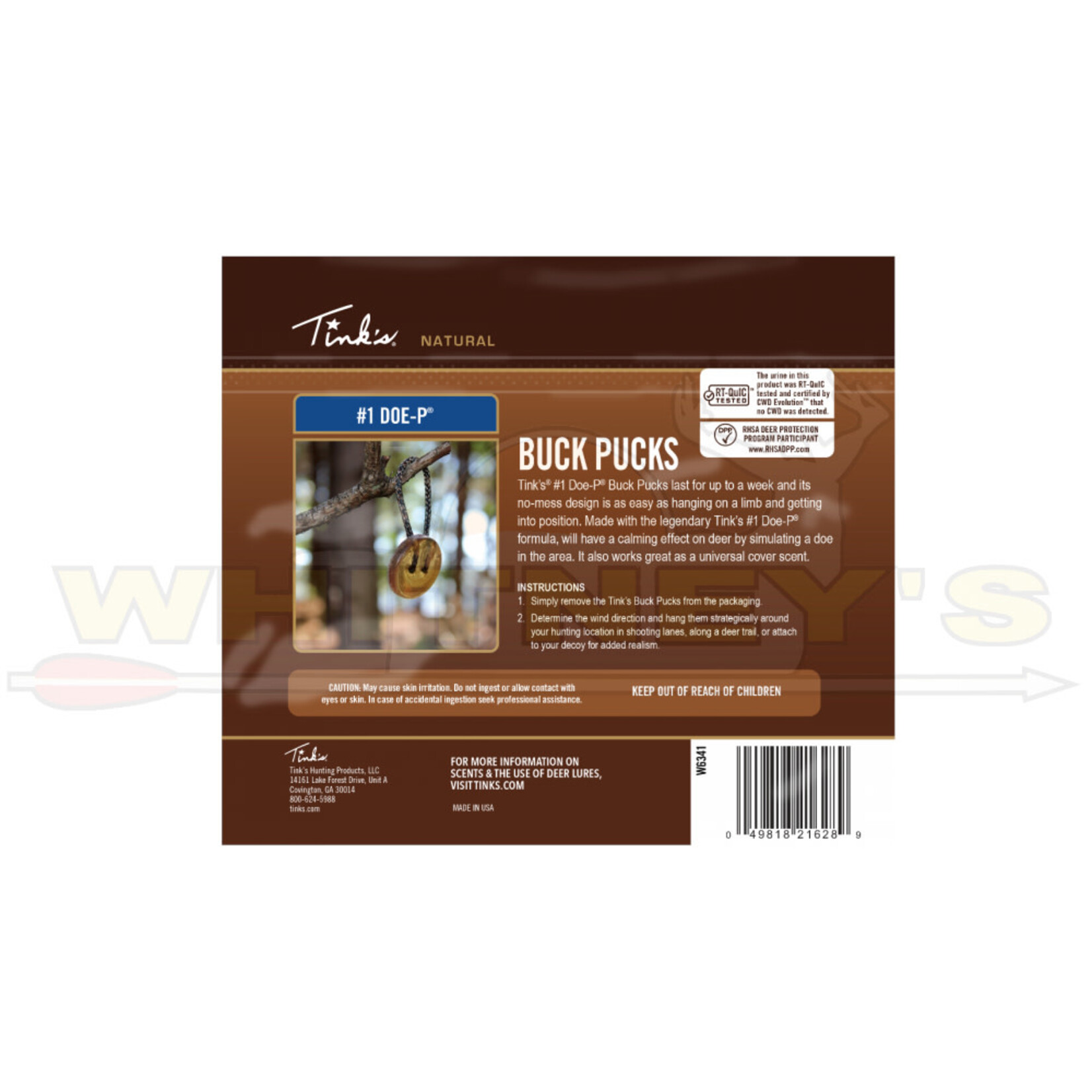 Tink's Tink's -#1 Doe-P Buck Pucks, 3PK- W6341