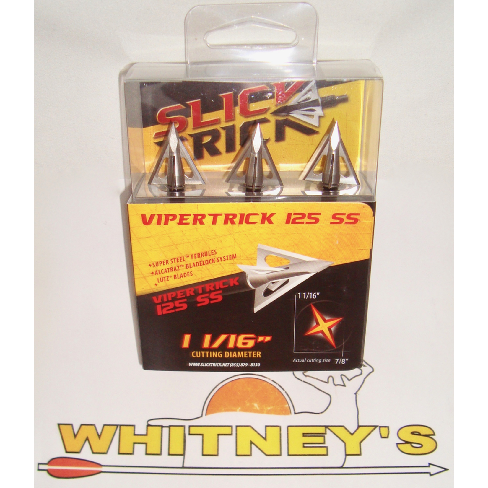 Slick Trick Slick Trick 1 1/16" SS ViperTrick Pro Series 125gr. Broadheads, 3PK- 17STPRO3VT125