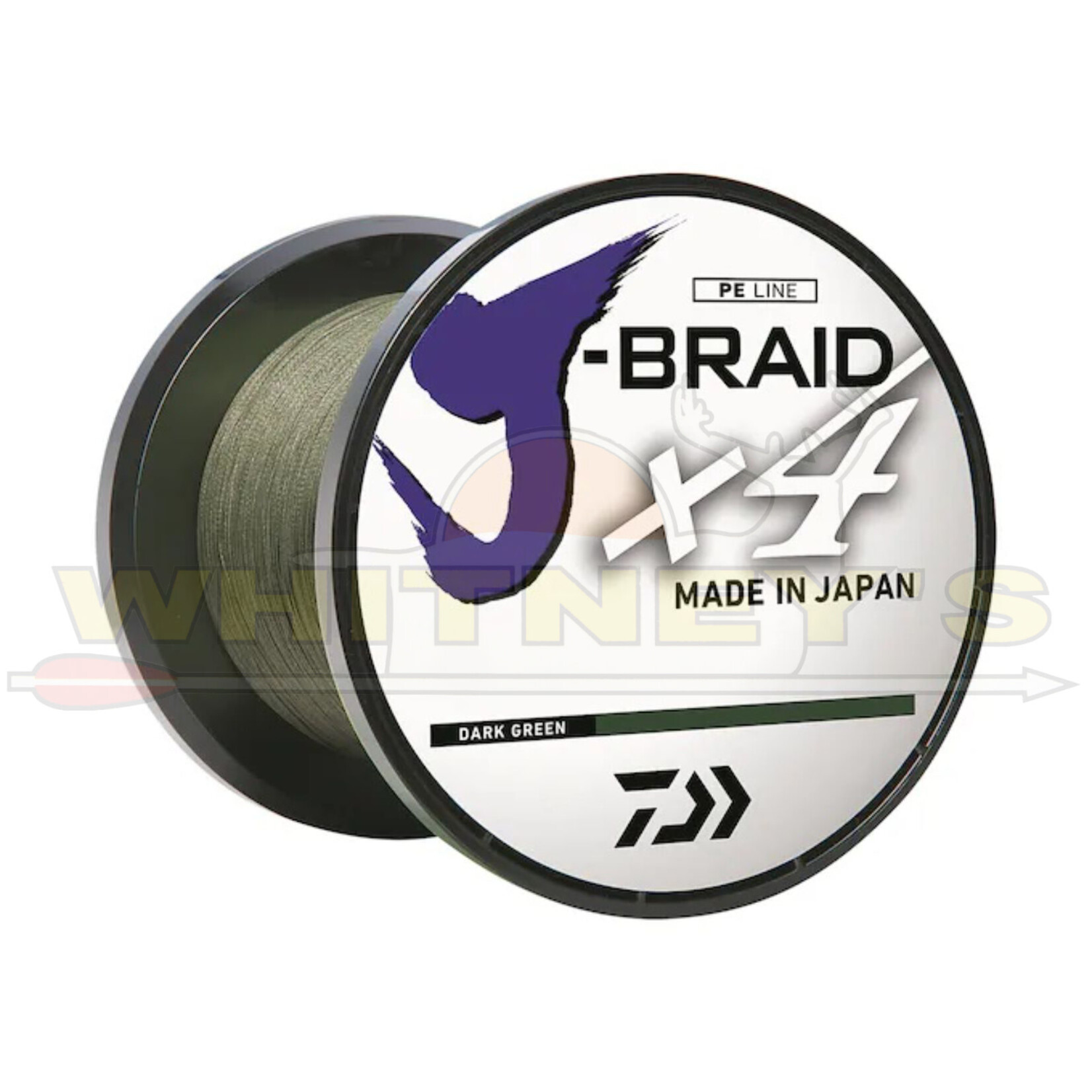 Triple S Sports Daiwa J-Braid X4 Strand Weave 300yds., Dark Green