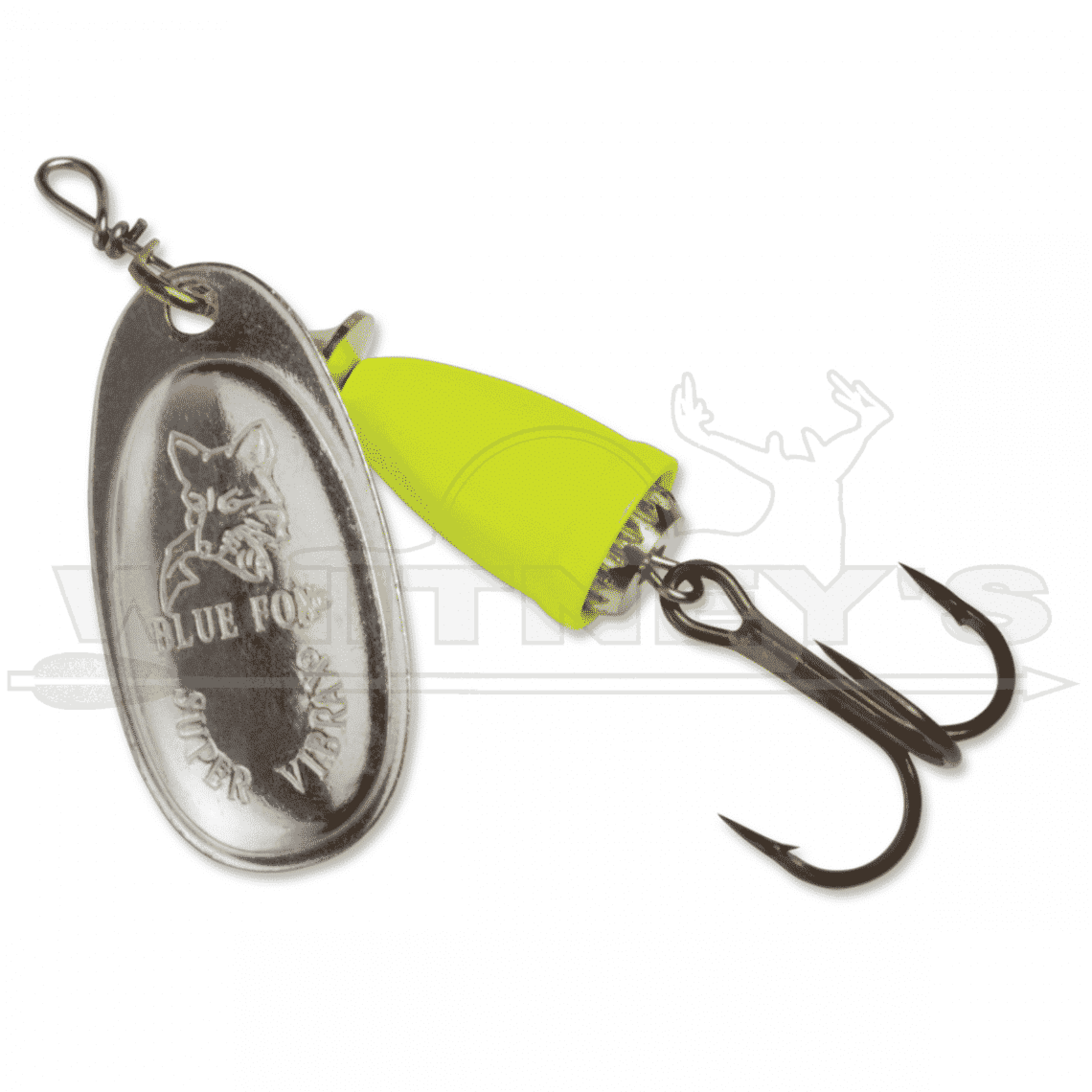Rapala Rapala Vibrax Blue Fox Fishing Lure Flo Yellow/Silver Blade (sz1), 1/8oz.