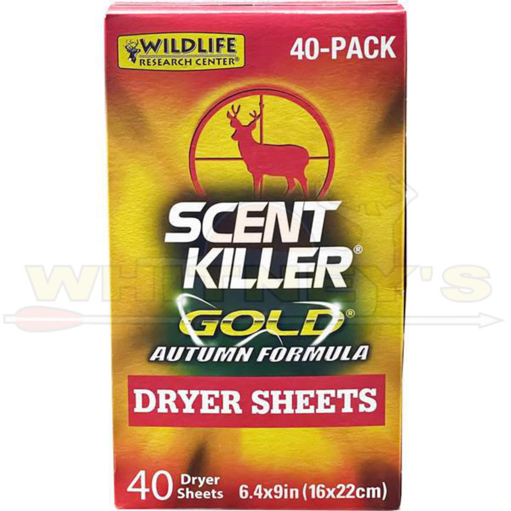 Wildlife Research Center Wildlife Research Scent Killer Gold Autumn Formula Dryer Sheets, 40CT.