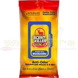 Wildlife Research Center Wildlife Research Scent Killer Gold Heavy Duty Washcloths, 12pk- 1296